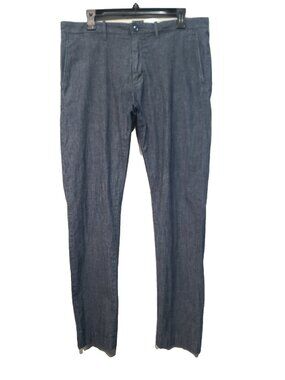 J. Crew 484 Slim Stretch Chambray Chino Pants Size 33 x 32 Blue